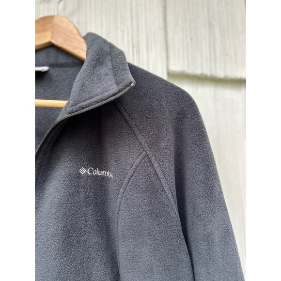 Columbia Womens Benton Spring Fleece Jacket Full Zip Pockets Charcoal Black L - Picture 3 of 9